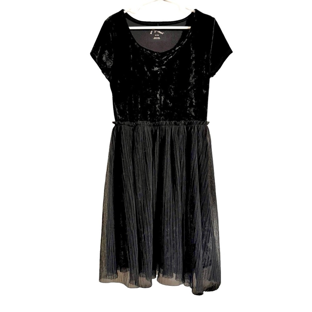 Art Class Black Holiday Dress Velour Top Tutu Skirt Short Sleeve Girls M 7/8